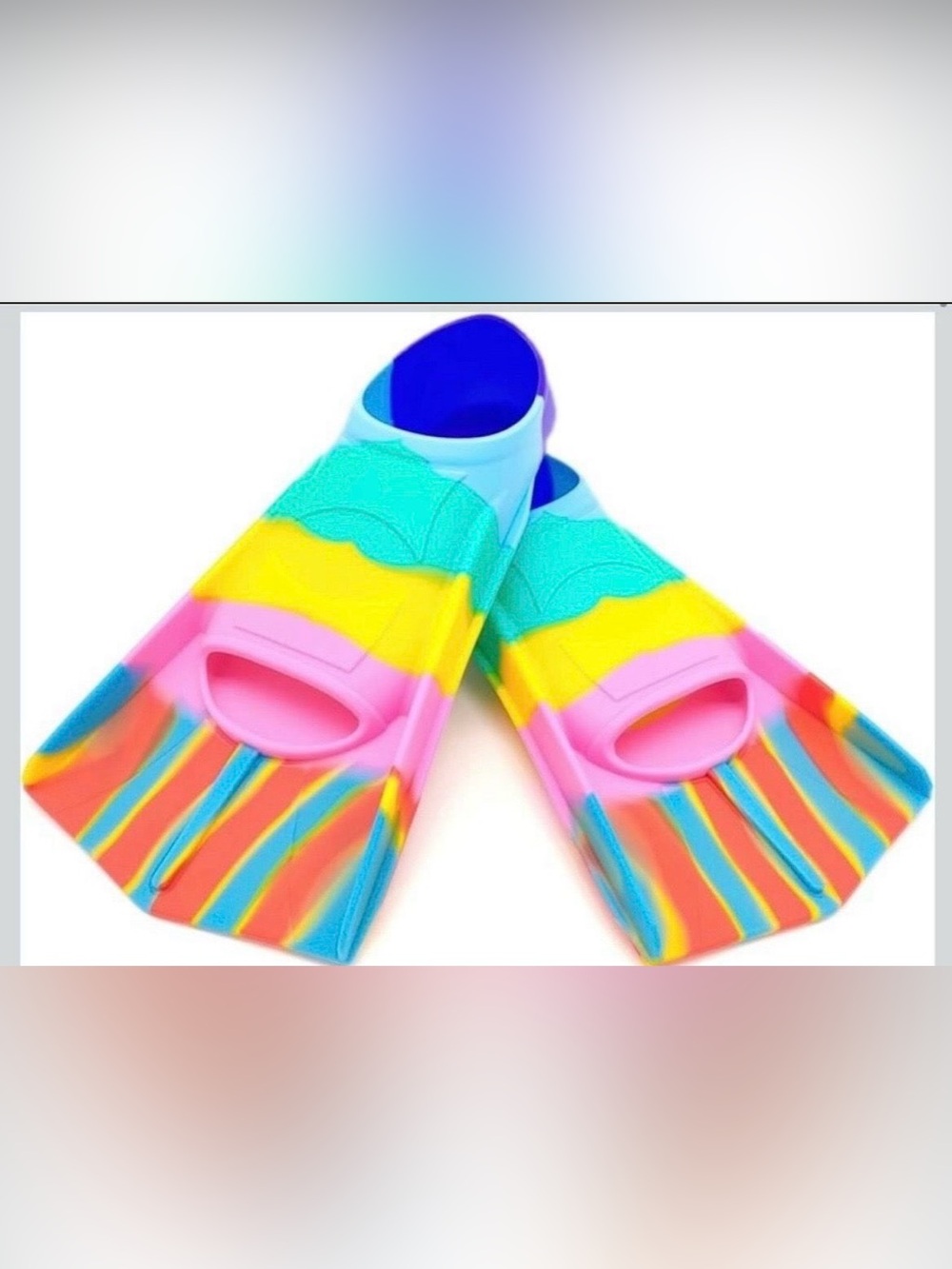 Kids Swim Fins, Comfortable Silicone Flippers for Swimming and Diving, Size Suit